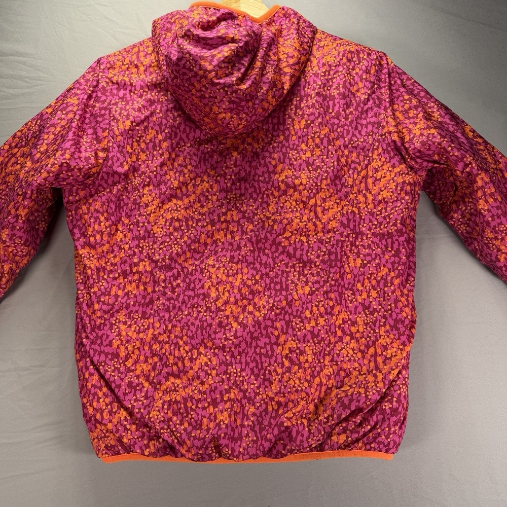 The North Face Puffer Jacket Youth Girls Large Pink Orange Reversible Hooded - Picture 4 of 12